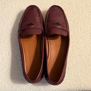 Coach Unisex Deep Red Genuine Leather Loafers 7.5 men or US9 women NWOT